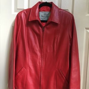 Peruzzi Italian leather red jacket